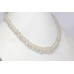 Necklace 1 Line Strand String Beaded Mala White Crystal Stone Hand Strung D305